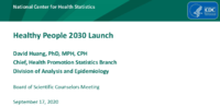 Healthy People 2030 Launch