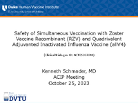 Safety of Simultaneous Vaccination with Zoster Vaccine Recombinant RZV and Quadrivalent Adjuvanted Inactivated Influenza Vaccine allV4