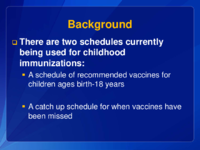 Healthcare provider review of 2014 catchup schedule and supplementary tables