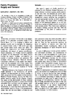Family Physicians Supply And Demand