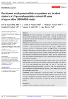 Duration of Employment Within Occupations and Incident Stroke in a US General Population Cohort 45 Years of Age or Older REGARDS Study