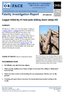 Logger Killed by 41Foot Pole Sliding down Steep Hill
