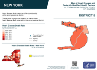 NY Congressional District 08 Heart Disease and Federally Qualified Health Centers Map 119th Congress