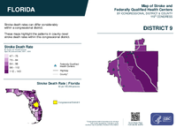 FL Congressional District 09 Stroke and Federally Qualified Health Centers Map 119th Congress