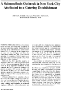 A salmonellosis outbreak in New York City attributed to a catering establishment
