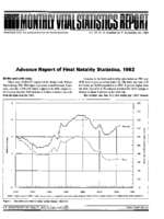 Advance Report of Final Natality Statistics 1982