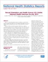 Sexual orientation and health among US adults National Health Interview Survey 2013