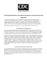 ICD10CM coding advice for healthcare encounters in hurricane aftermath