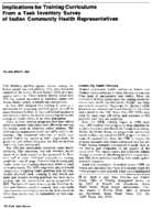 Implications for training curriculums from a task inventory survey of Indian community health representatives