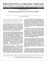 Health Education From 1775 to 2005