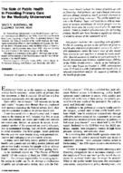 The Role Of Public Health In Providing Primary Care For The Medically Underserved