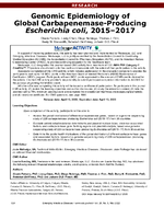 Genomic Epidemiology of Global CarbapenemaseProducing Escherichia coli 20152017