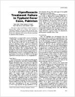 Ciprofloxacin Treatment Failure in Typhoid Fever Case Pakistan
