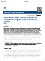 Textile Worker Fixer Electrocuted When He Contacts an Energized Conductor in South Carolina FACE 9128
