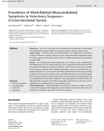 Prevalence of WorkRelated Musculoskeletal Symptoms in Veterinary Surgeons  a CrossSectional Survey