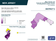 NJ Congressional District 05 Stroke and Federally Qualified Health Centers Map 119th Congress