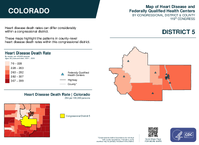 CO Congressional District 05 Heart Disease and Federally Qualified Health Centers Map 119th Congress