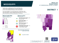 MS Congressional District 01 Stroke and Stroke Centers Map 118th Congress