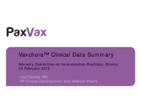 Vaxchora clinical data summary