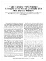 Tuberculosis Transmission Attributable to Close Contacts and HIV Status Malawi