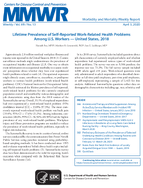 Lifetime Prevalence of SelfReported WorkRelated Health Problems Among US Workers  United States 2018