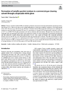Permeation of Metallic Gunshot Residues in a Commercial Gun Cleaning Solvent Through a Disposable Nitrile Glove