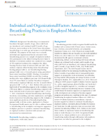 Individual and Organizational Factors Associated with Breastfeeding Practices in Employed Mothers