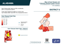 AL Congressional District 06 Heart Disease and Federally Qualified Health Centers Map 119th Congress
