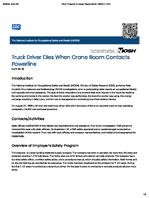 Truck Driver Dies When Crane Boom Contacts Powerline FACE 8948