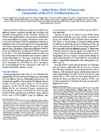 Influenza Activity  United States 201415 Season and Composition of the 201516 Influenza Vaccine