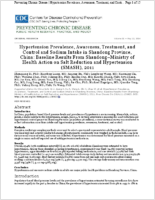 Hypertension Prevalence Awareness Treatment and Control and Sodium Intake in Shandong Province China Baseline Results From ShandongMinistry of Health Action on Salt Reduction and Hypertension SMASH 2011