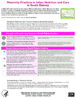 Maternity Practices in Infant Nutrition and Care mPINC in South Dakota 2010