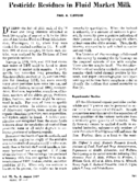 Pesticide residues in fluid market milk