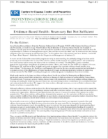 EvidenceBased Health Necessary But Not Sufficient