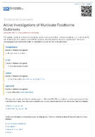 Active investigations of multistate foodborne outbreaks
