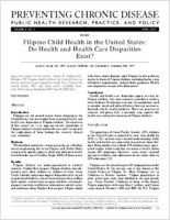 Filipino Child Health in the United States Do Health and Health Care Disparities Exist