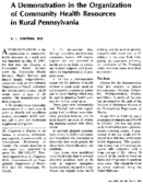 A Demonstration In The Organization Of Community Health Resources In Rural Pennsylvania