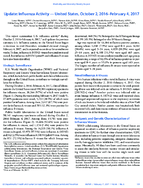 Update Influenza Activity  United States October 2 2016February 4 2017