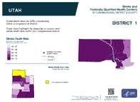 UT Congressional District 01 Stroke and Federally Qualified Health Centers Map 118th Congress