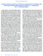Influenza Vaccination Practices of Physicians and Caregivers of Children with Neurologic and Neurodevelopmental Conditions  United States 201112 Influenza Season