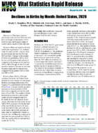 Declines in Births by Month United States 2020