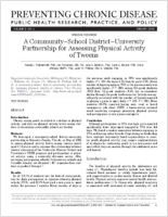 A CommunitySchool DistrictUniversity Partnership for Assessing Physical Activity of Tweens