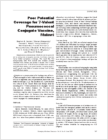 Poor Potential Coverage for 7Valent Pneumococcal Conjugate Vaccine Malawi