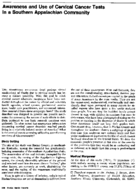 Awareness And Use Of Cervical Cancer Tests In A Southern Appalachian Community