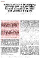 Characterization of Emerging Serotype 19A Pneumococcal Strains in Invasive Disease and Carriage Belgium
