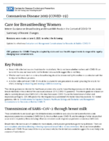 Care for Breastfeeding Women Interim Guidance on Breastfeeding and Breast Milk Feeds in the Context of COVID19 June 9 2020