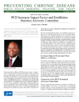 PCD Increases Impact Factor and Establishes Statistics Advisory Committee