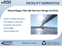 Fatality Narrative PainterRigger Falls 200 Feet from Bridge into River  Slideshow