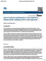 Use of Sulfuric Acid Results in Two Deaths in Waste Water Holding Tank in Pennsylvania FACE 8523