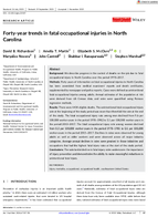 FortyYear Trends in Fatal Occupational Injuries in North Carolina